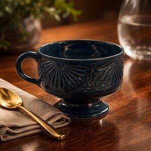 Elegant Blue Ceramic Mug